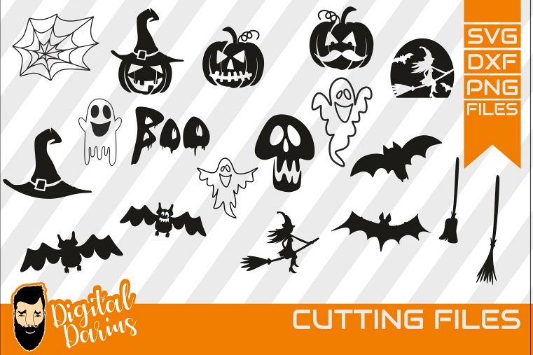 18x Halloween set SVG Bundle, Bats , witch, Ghost, Spooky example image 1