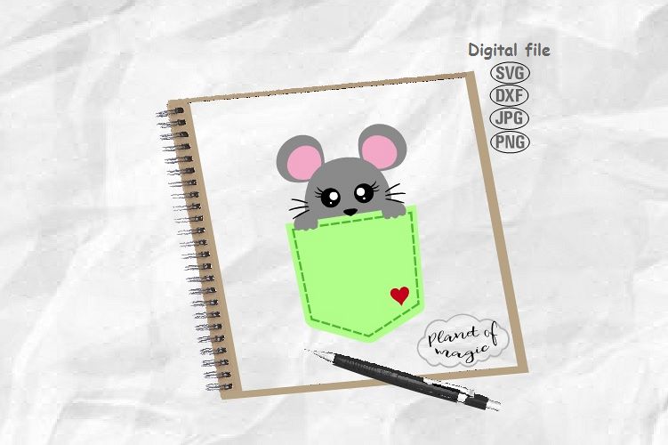 Pocket Svg, Mouse Svg, Mouse Pocket Svg, Mouse Cricut, Rat example image 1