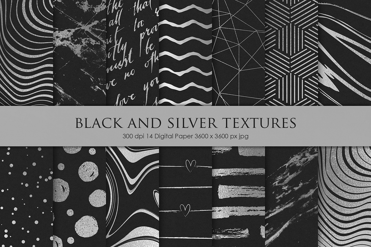 Black and Silver Digital Paper example image 1