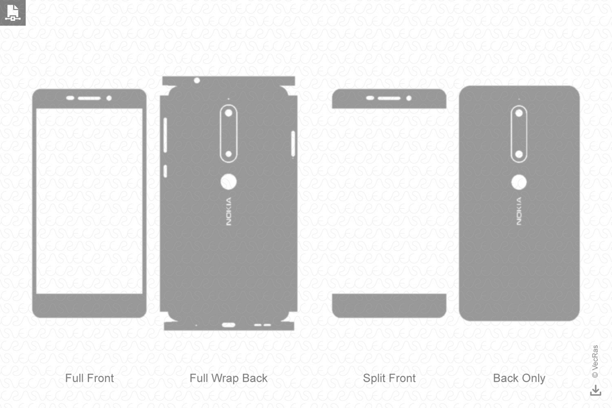Nokia 6.1 Vinyl Skin Vector Cut File Template 2018 example image 1