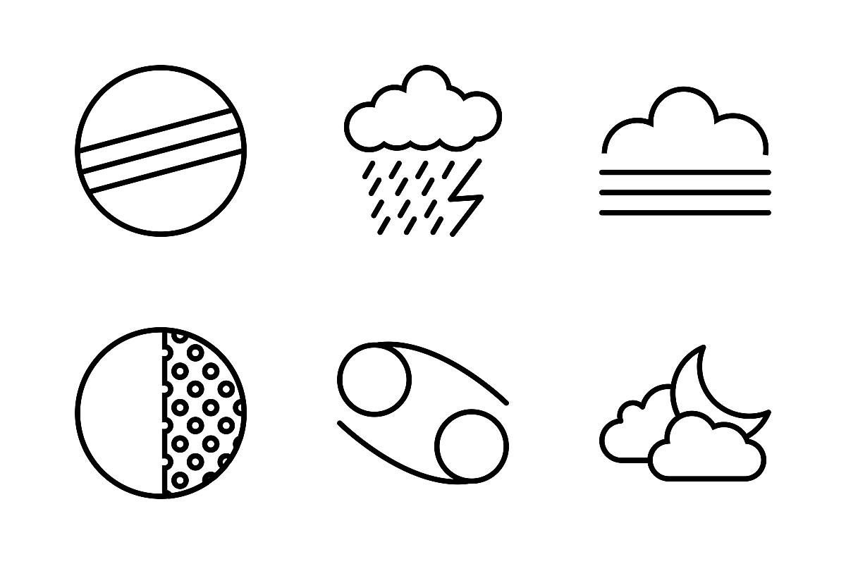 Set Of Weather And Season Icons example image 1