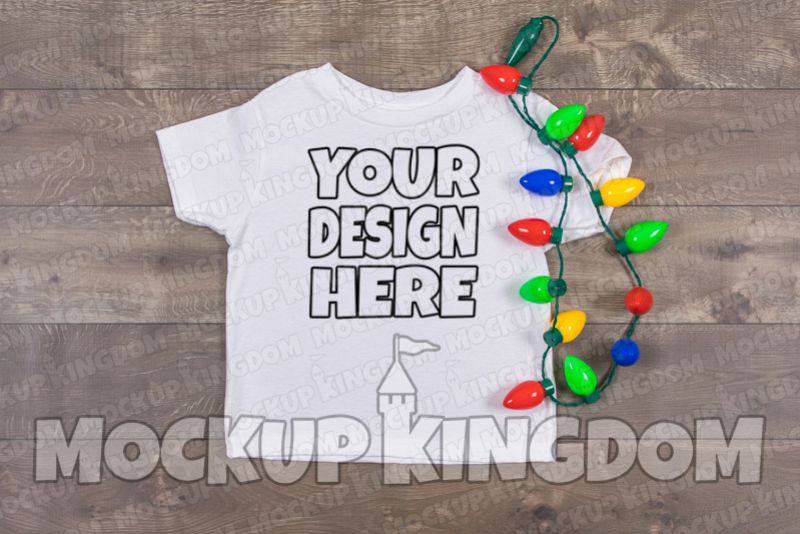 Kids Shirt Mockup, Christmas Shirt Mockup, Youth Tee Mockup example image 1