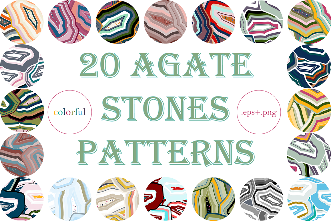 20 Agate Stones Texture Patterns example image 1