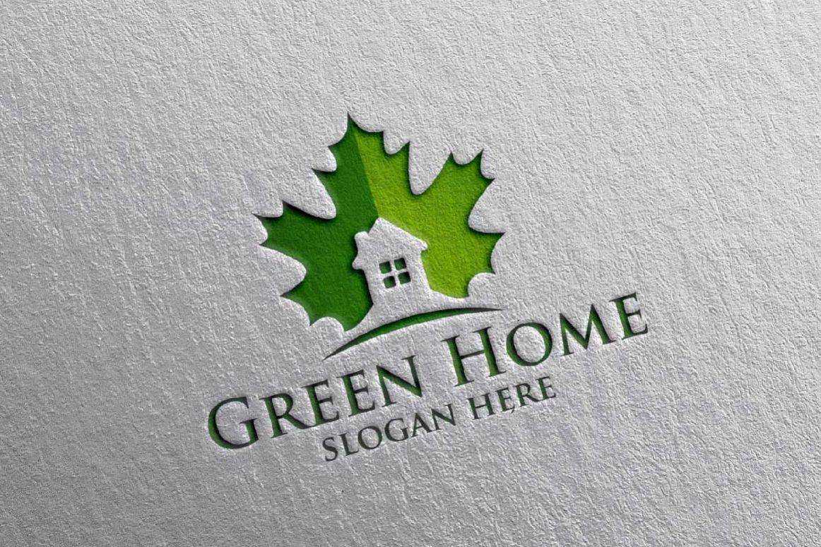Real estate Logo, Green Home Logo 21 example image 1