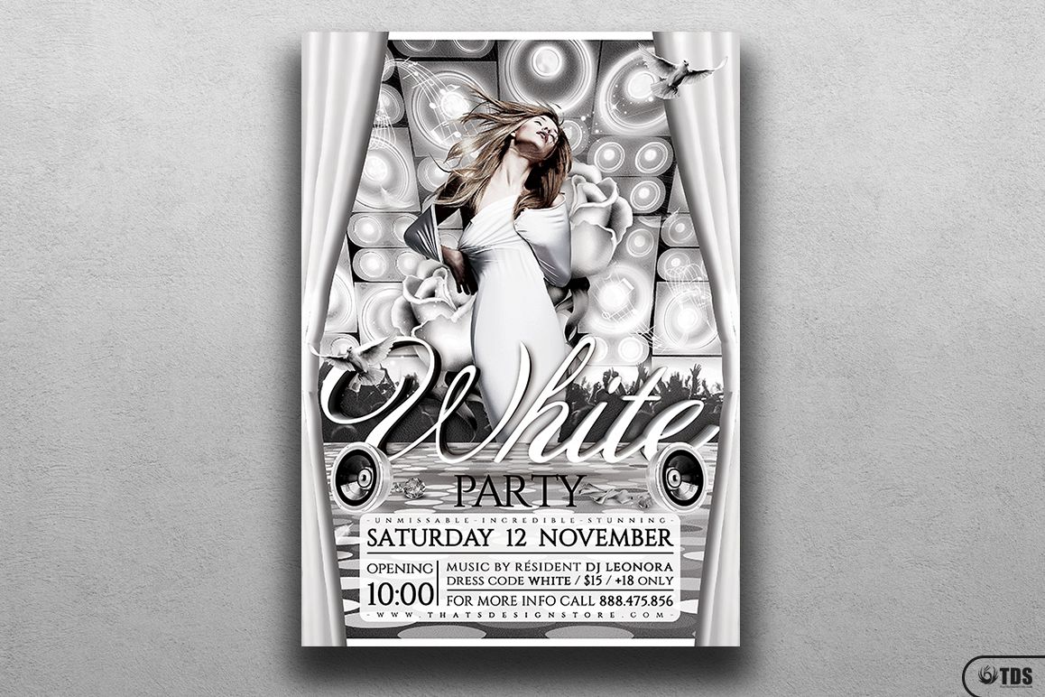 White Party Flyer Template V1 example image 1