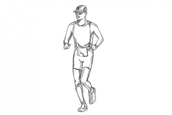 Marathon Running Doodle Art example image 1