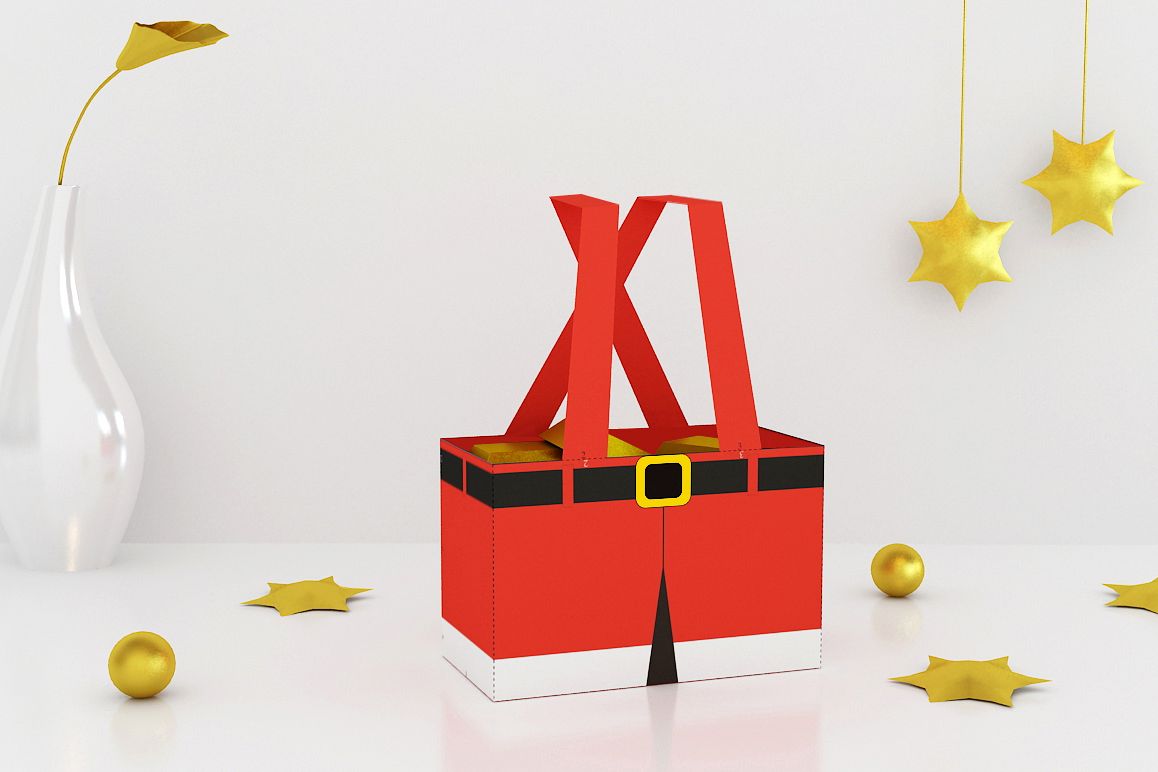 DIY Santa Pants Favor - 3d papercraft example image 1
