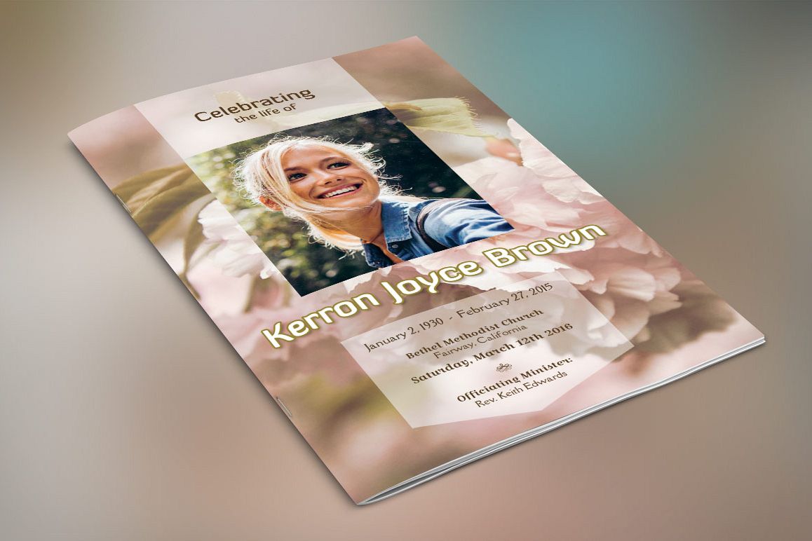 Adventure Small Funeral Program Template example image 1