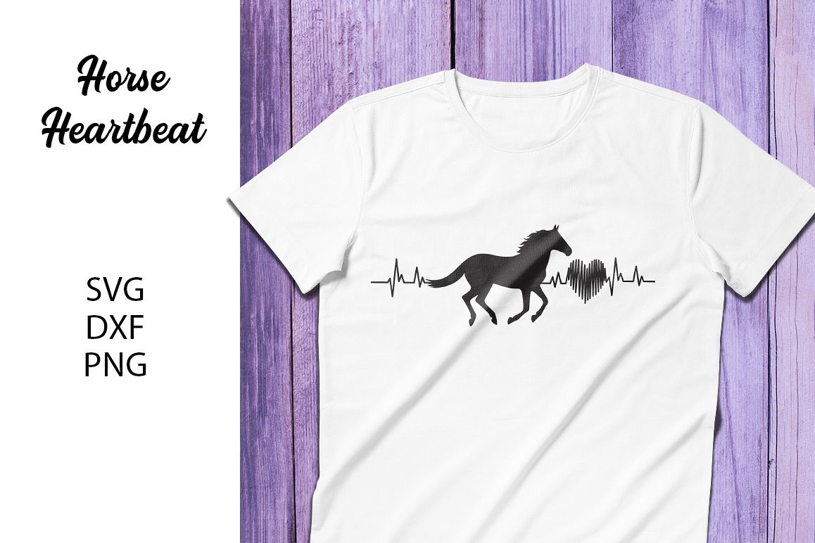 Horse Heartbeat-SVG DXF PNG example image 1