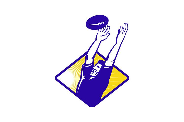 Rugby Player Catching Lineout Ball example image 1