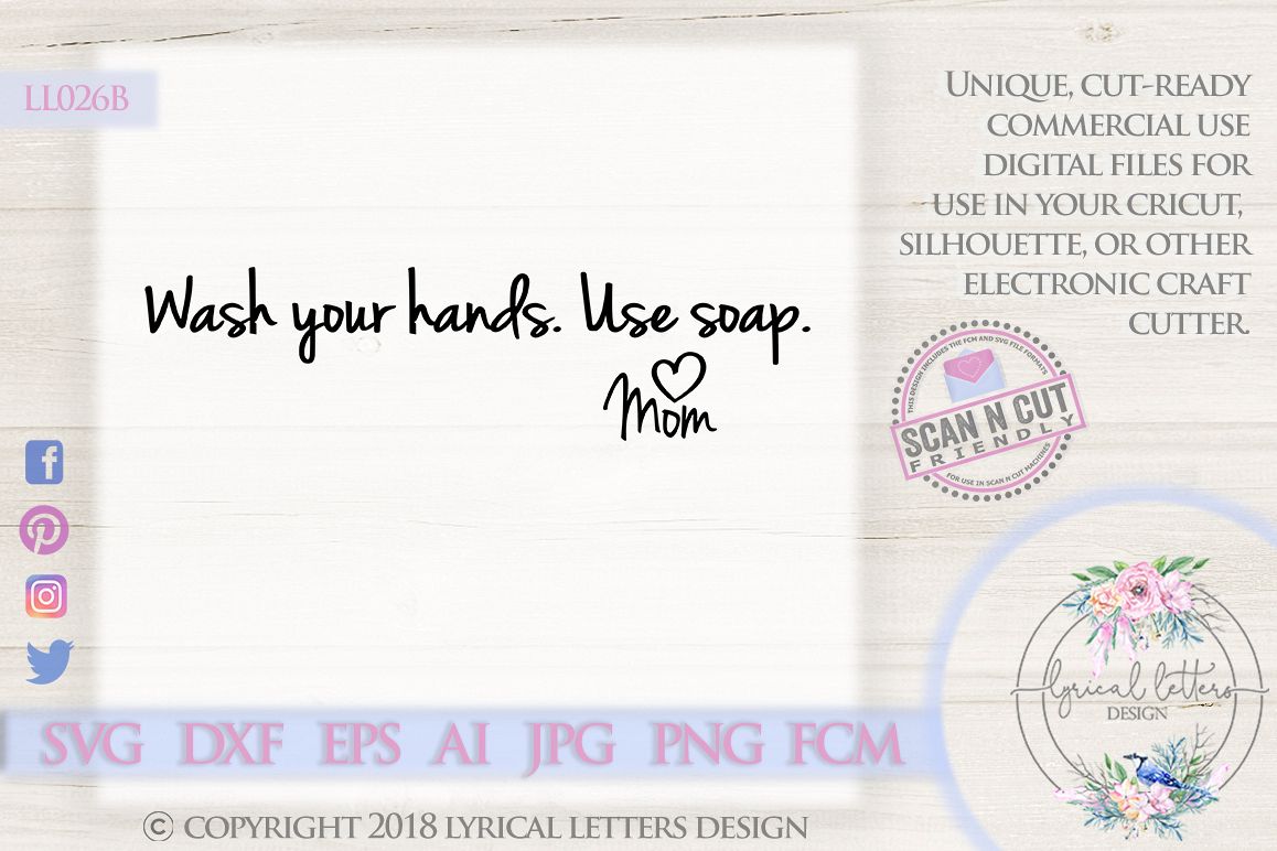Wash Your Hands Use Soap Funny Bathroom Quote SVG DXF LL026B example image 1