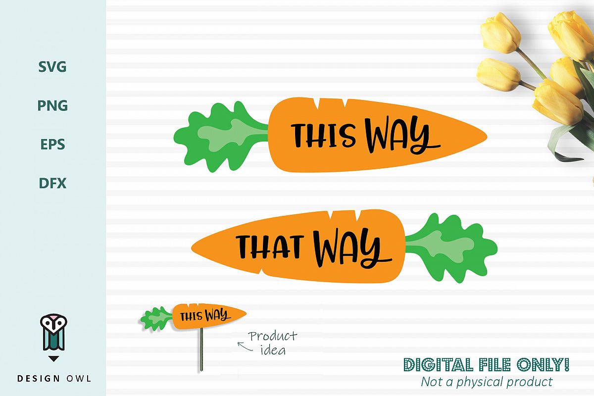 This way That way carrots - Easter SVG cut files example image 1