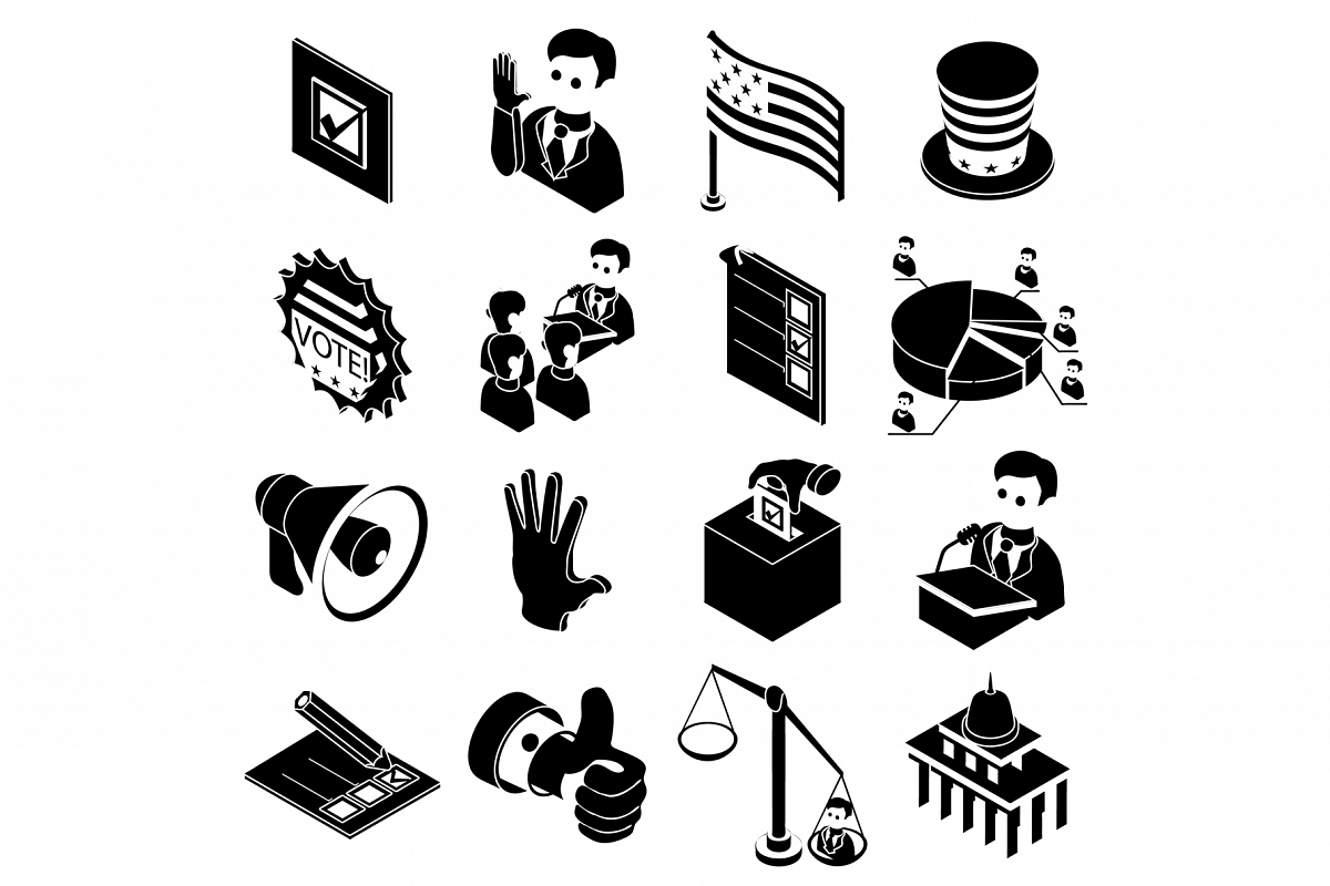 Election voting icons set, simple style example image 1