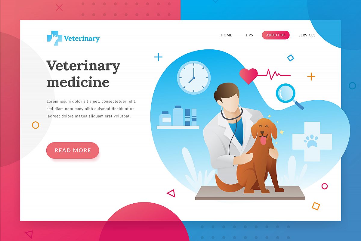 Veterinarian landing page illustration example image 1