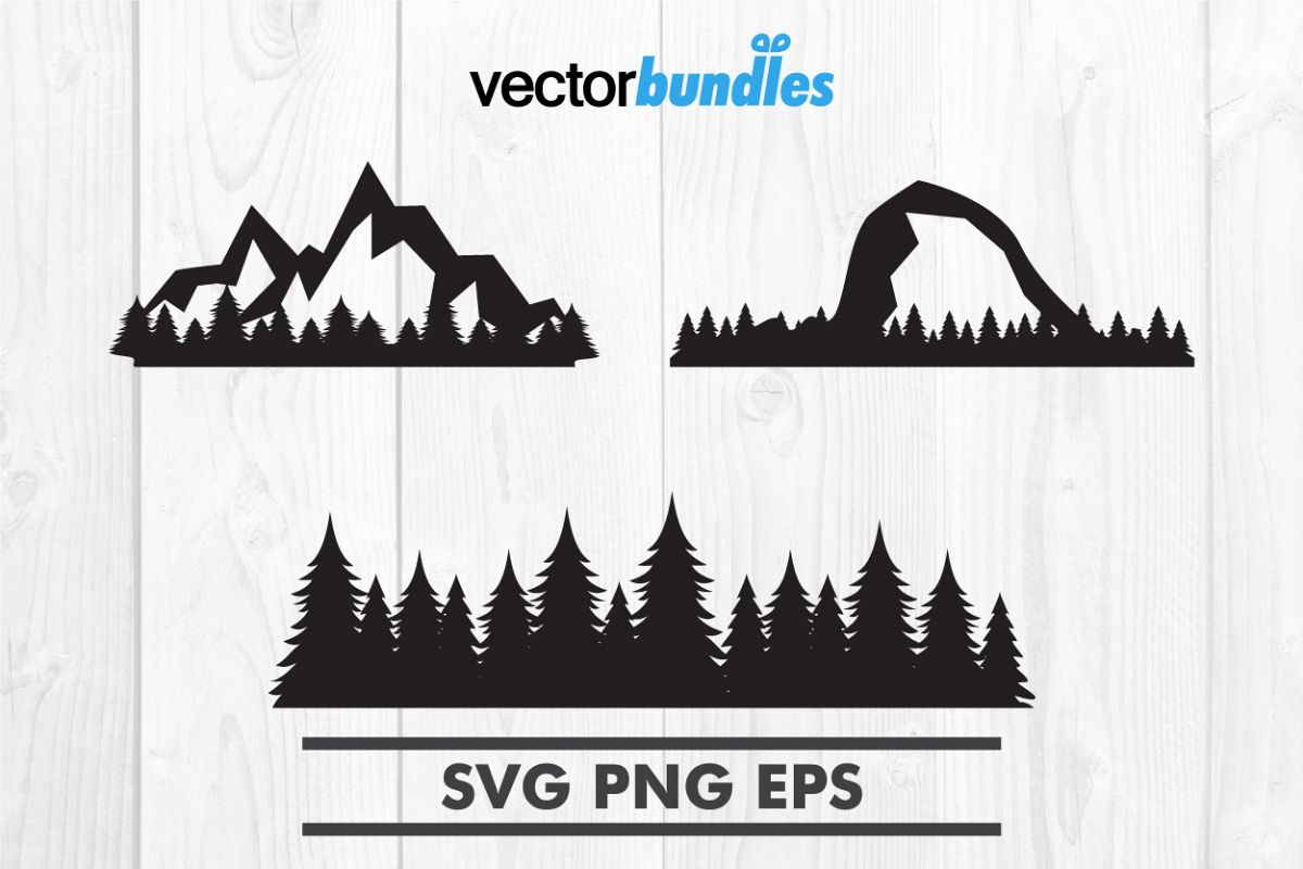 Mountain forest clip art svg example image 1