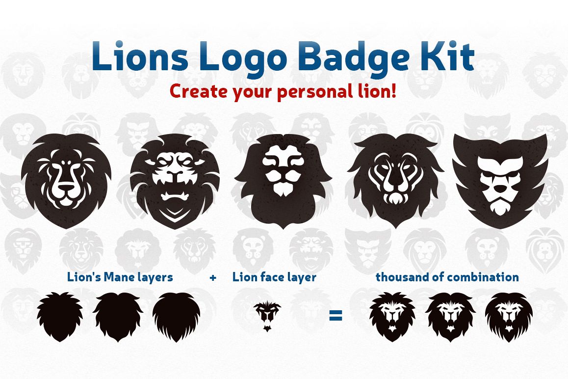 Lions Logo Badge Kit example image 1