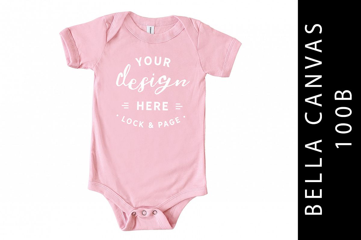 Baby Bella Canvas 100B Romper Mockup Suit Pink example image 1