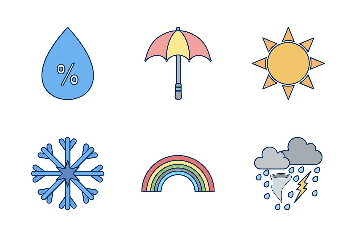 Set Of Weather And Season Icons example image 1