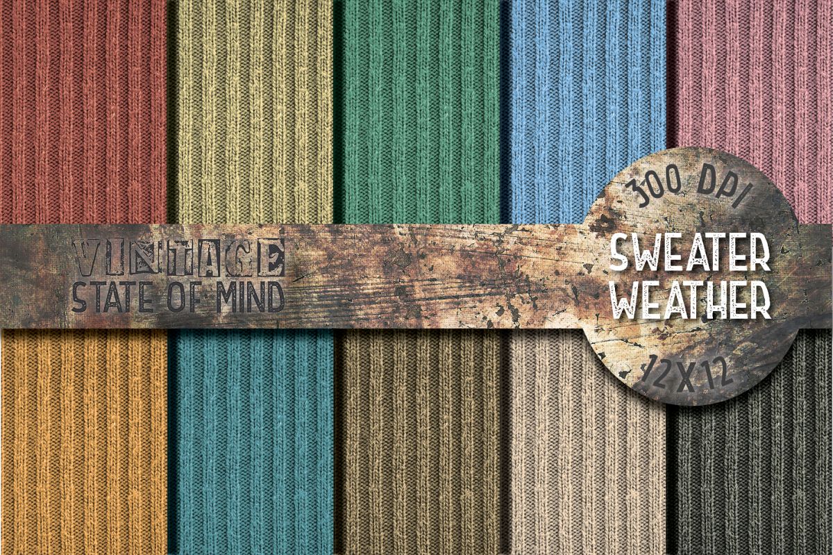 Sweater Weather Digital Papers example image 1