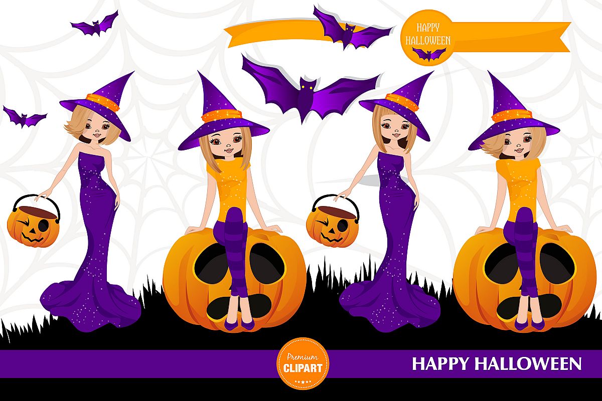 Halloween pumpkin, Halloween illustrations, Halloween girl example image 1