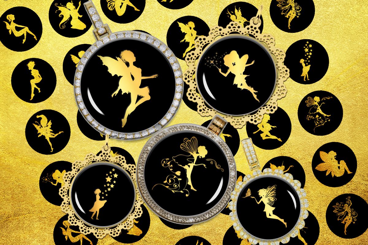 Download Fairies Silhouettes,Gold Fairy Images,Fairy Pendant ...