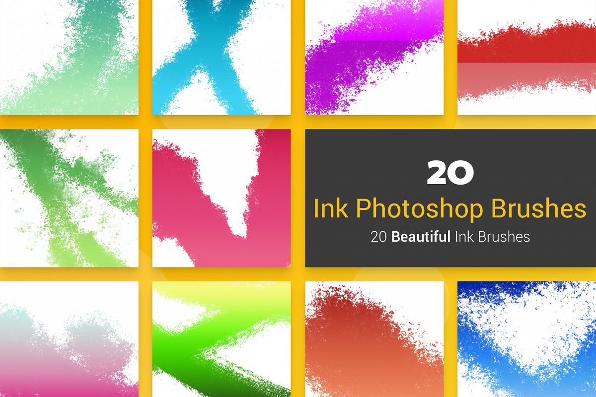 20 Ink Photoshop Brushes example image 1