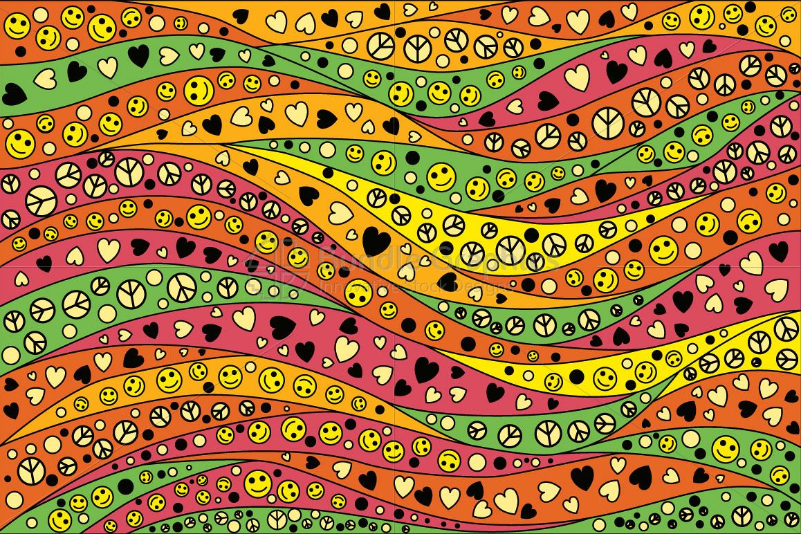 Peace Love Smiles - Colorful Iconic Background example image 1