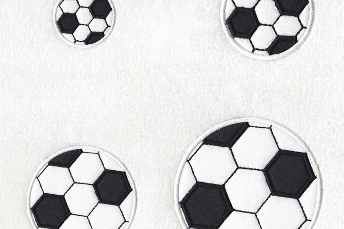 SOCCER BALL FELT IRON ON APPLIQUE ACTUAL SIZE 2 X 2 inch