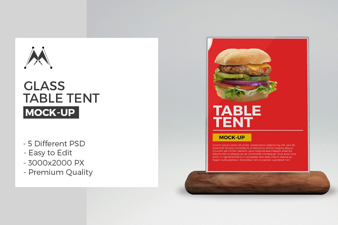 Glass Table Tent Mock-Up Set example image 1