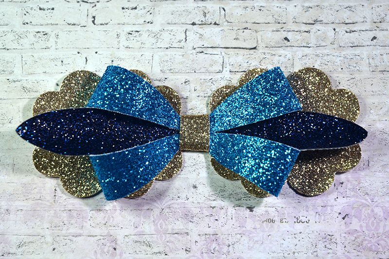 Hair bow template SVG, DIY leather bow template example image 1