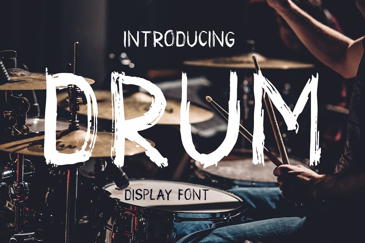 Drum. Handmade brush display font example image 1