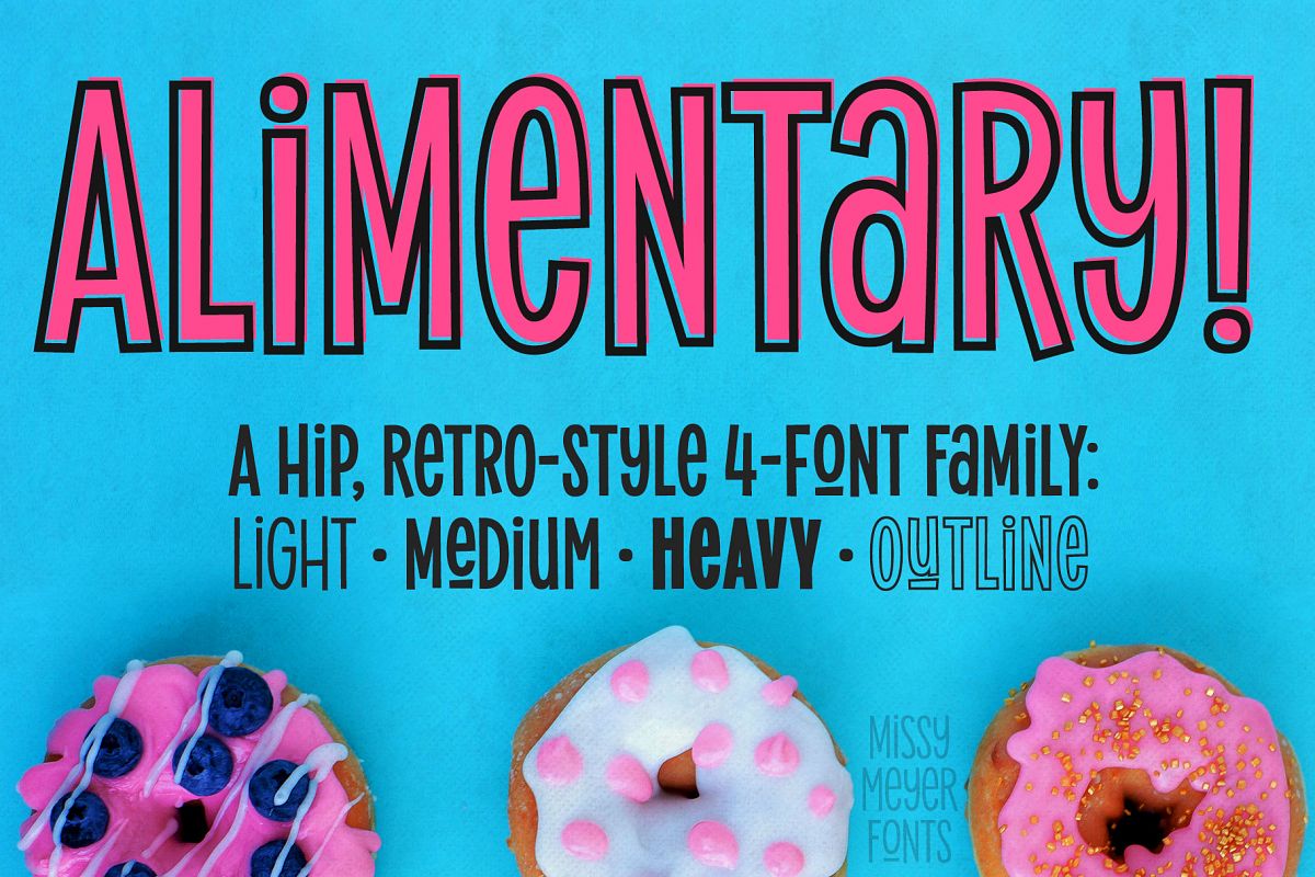 Alimentary - a hip and retro font family! example image 1