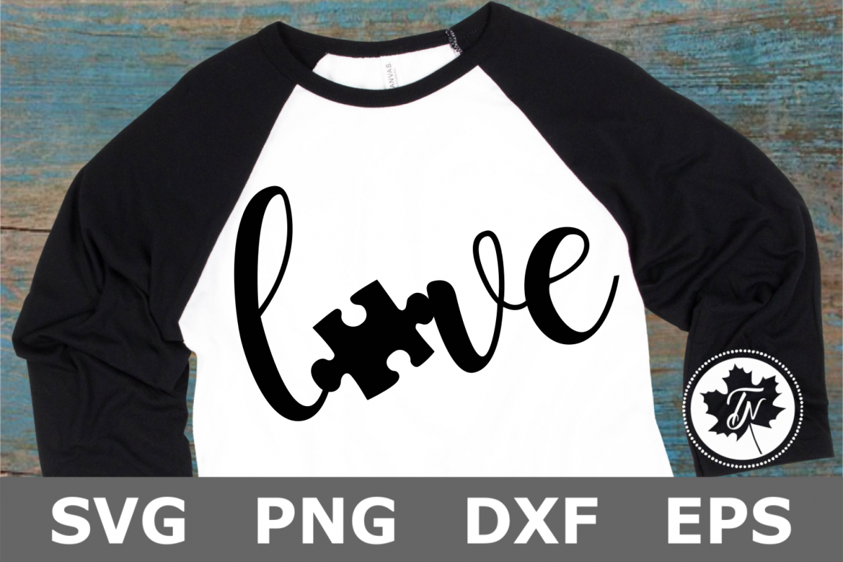 Love Puzzle Piece - An Autism Awareness SVG Cut File example image 1