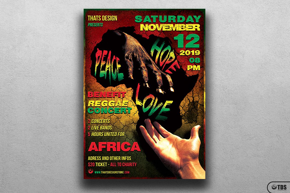 Reggae Africa United Flyer Template example image 1