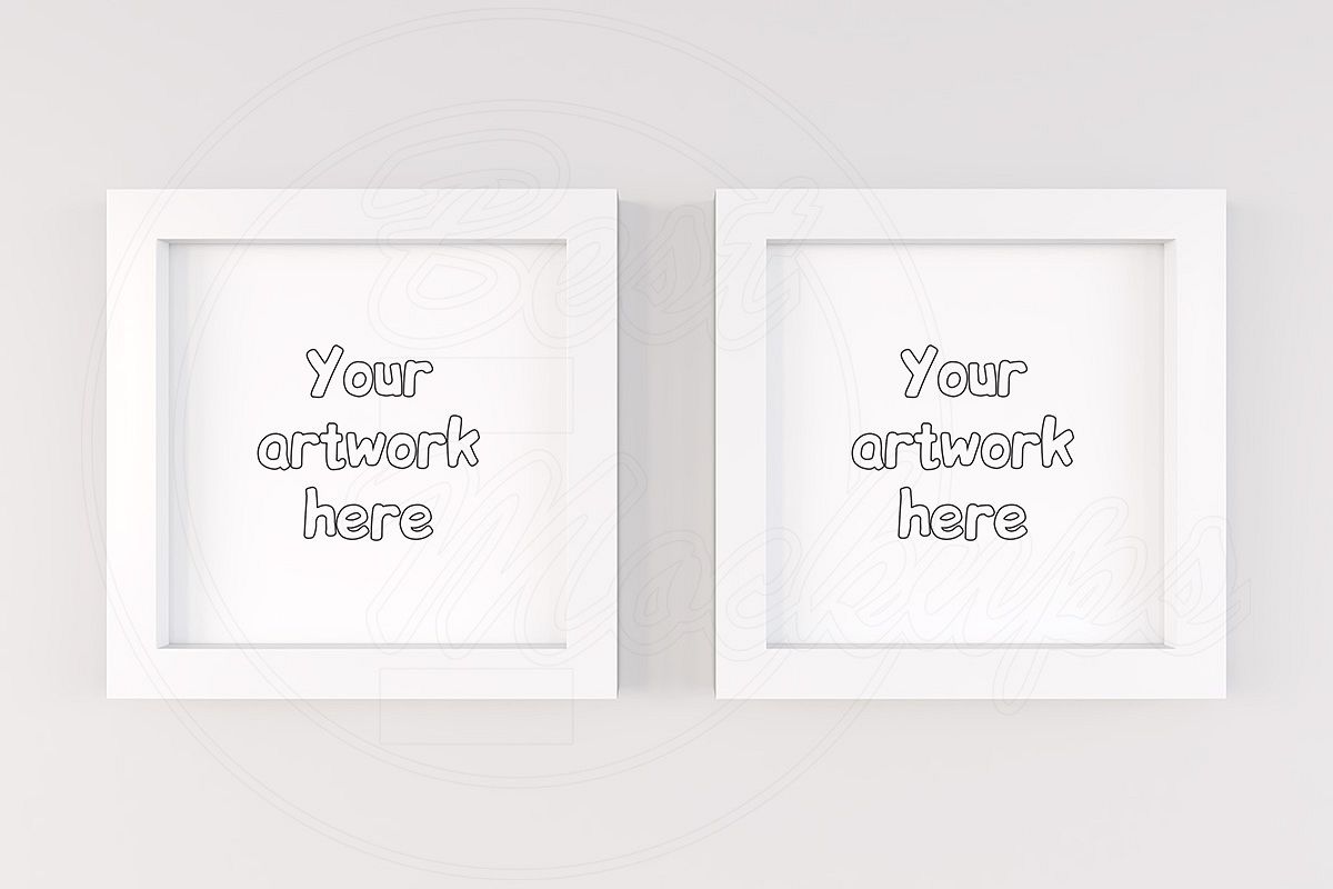 Modern white square frame mock ups example image 1