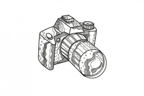 DSLR Camera Doodle Art example image 1
