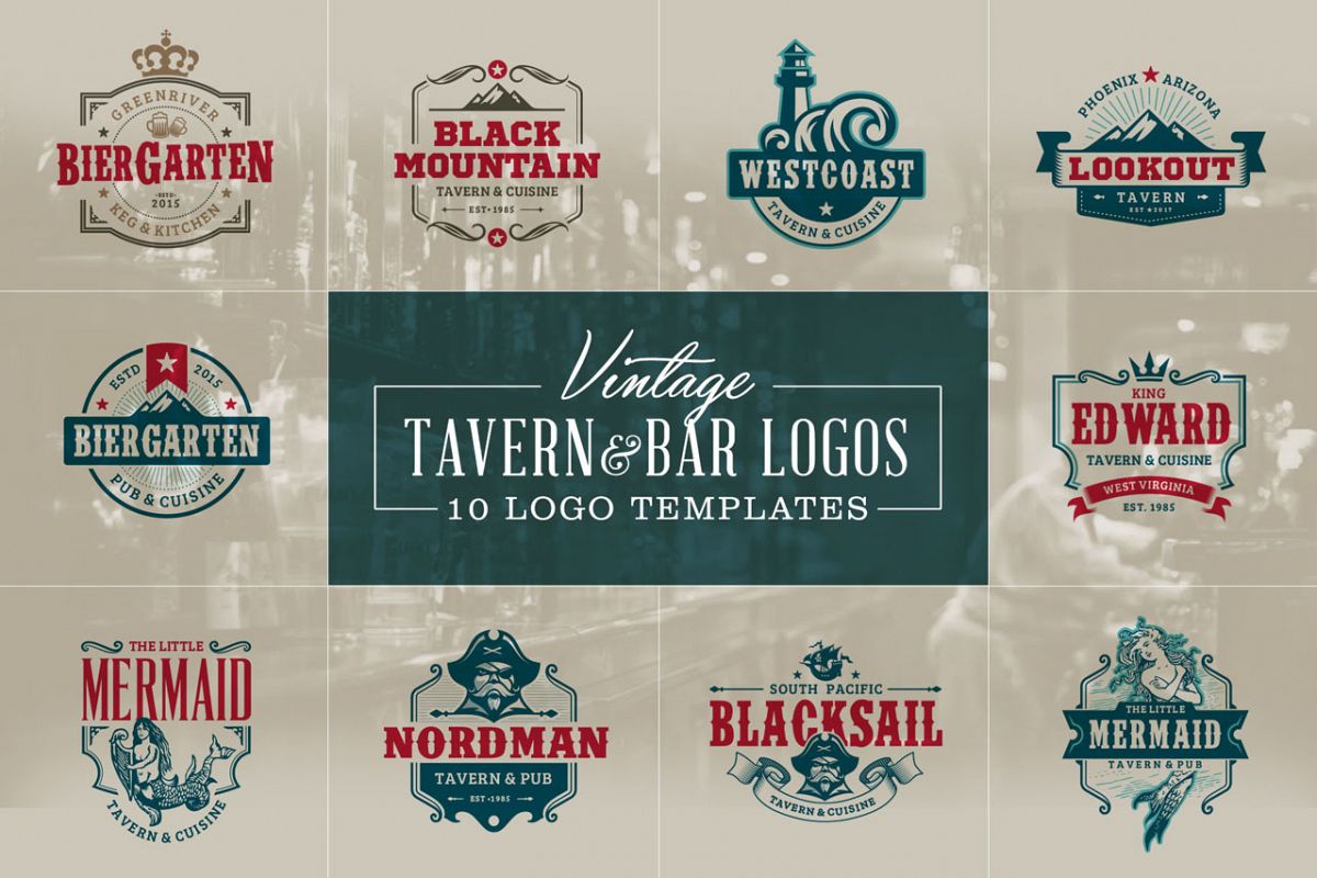 Vintage Tavern Bar Logos