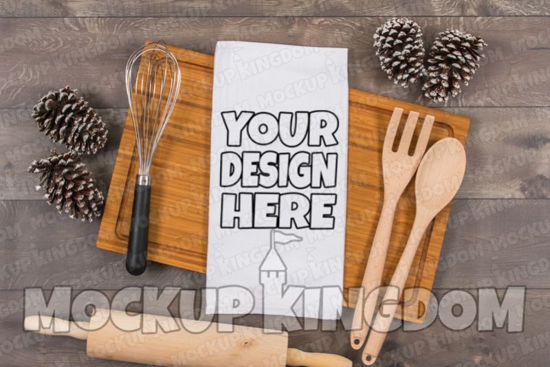 Kitchen Towel Mockup, Flour Sack Towel Mockup, Blank Towel example image 1