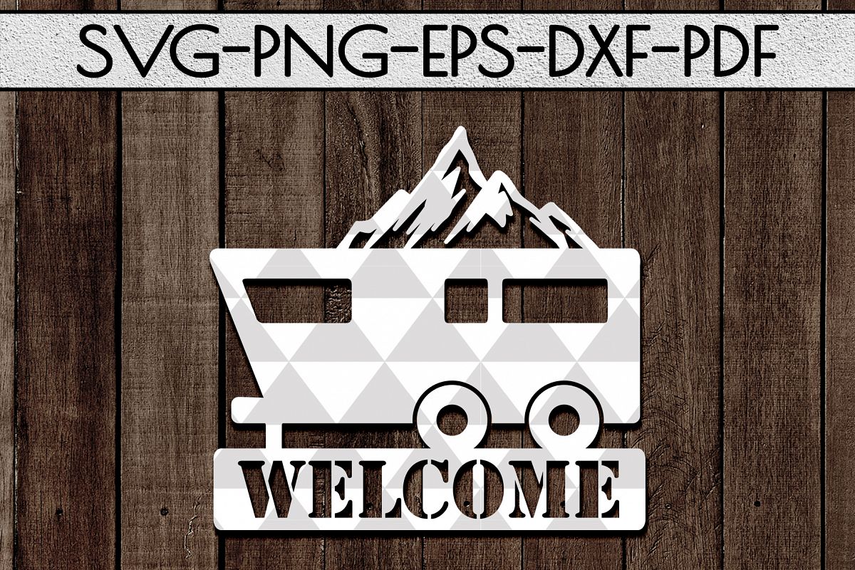 Welcome To Our Campsite Papercut Template, SVG, PDF, DXF example image 1