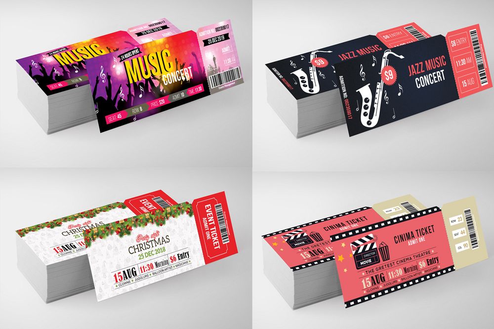 4 Event Party Tickets Bundle example image 1