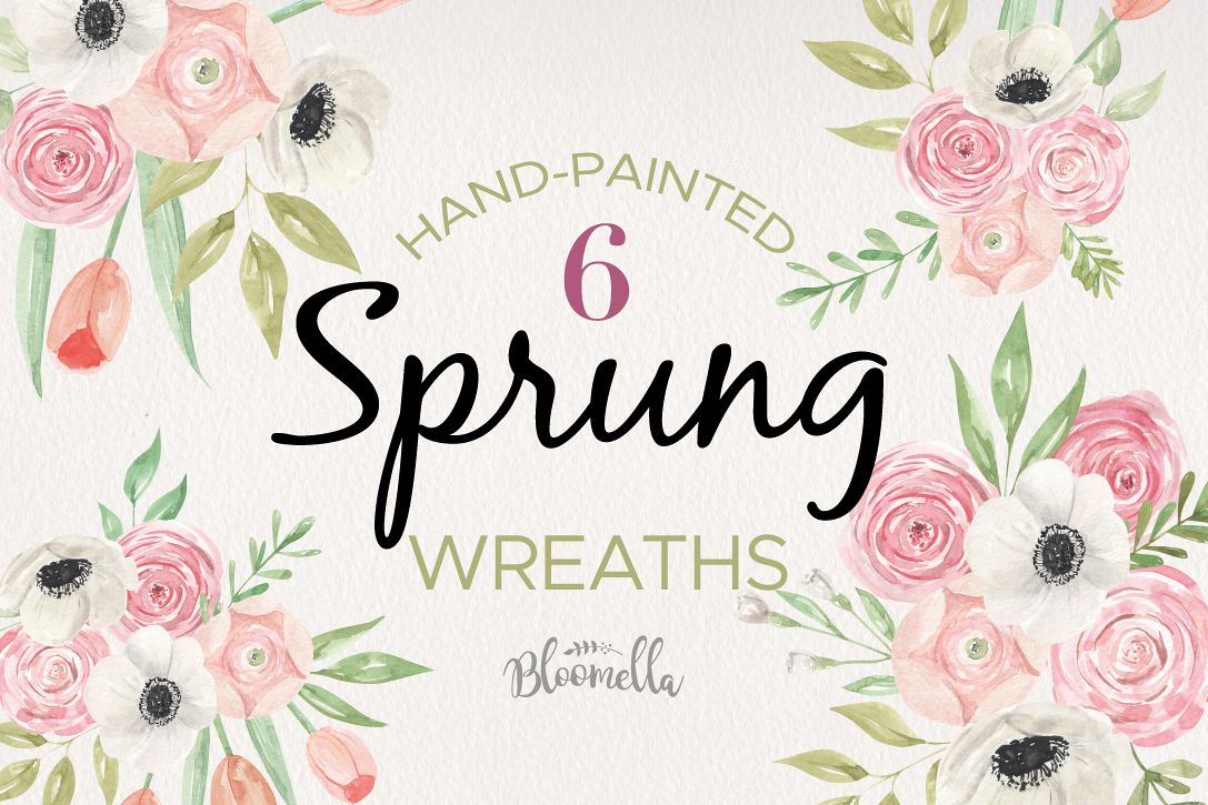 Sprung Floral 6 Bouquets Watercolor Elegant Spring Tulips example image 1