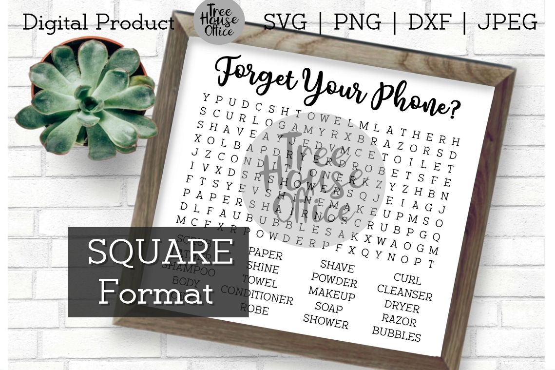 Forget Your Phone Funny Bathroom Word Search Svg Png Jpeg