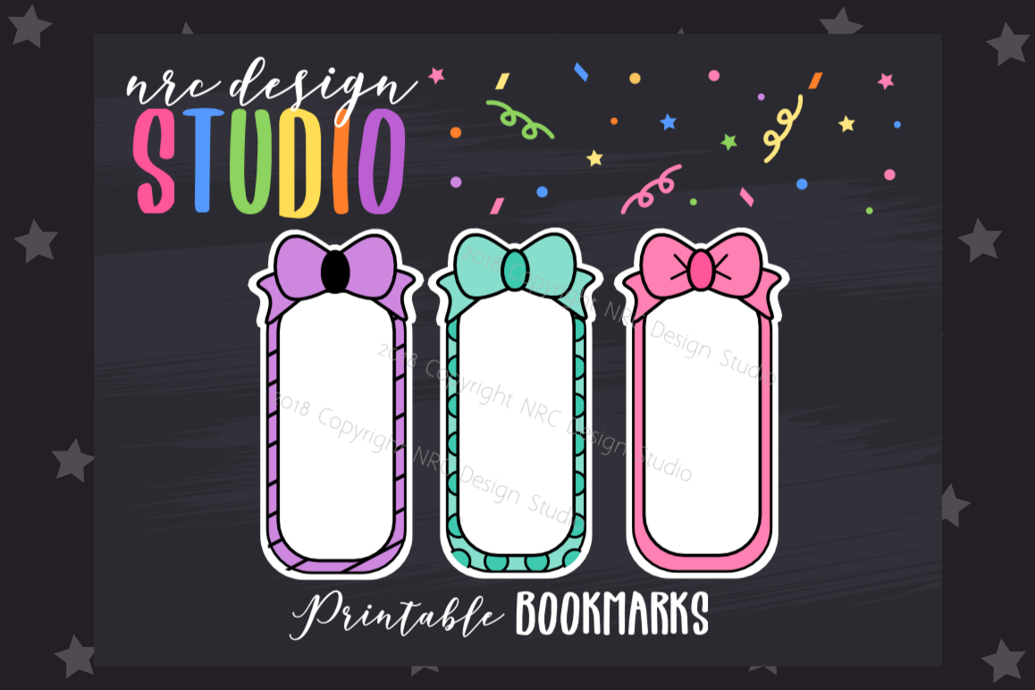 Bow Bookmark, Planner Printable example image 1