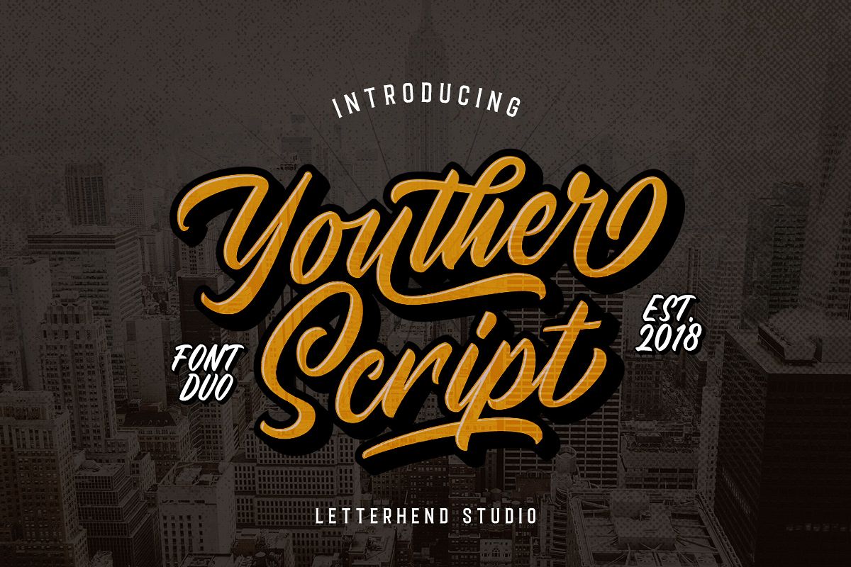 Youther Script - Layered Font Duo example image 1