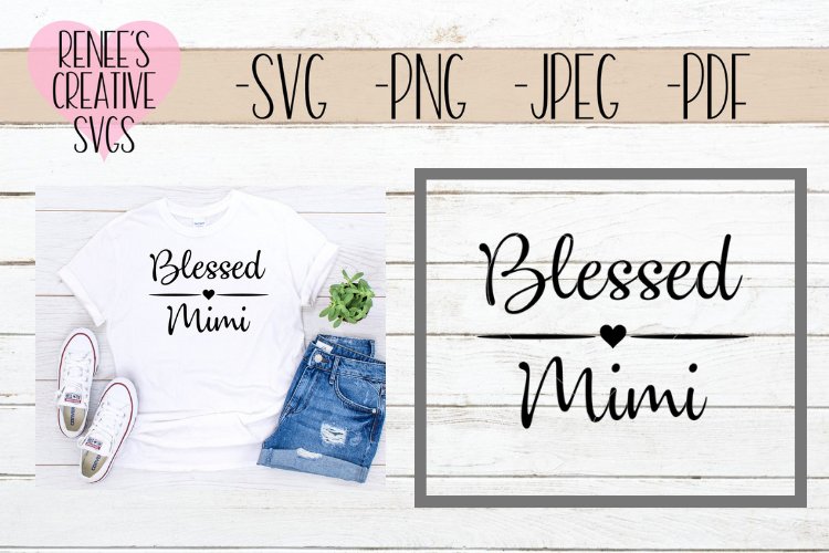 Blessed Mimi | Grandparents | SVG Cutting File example image 1