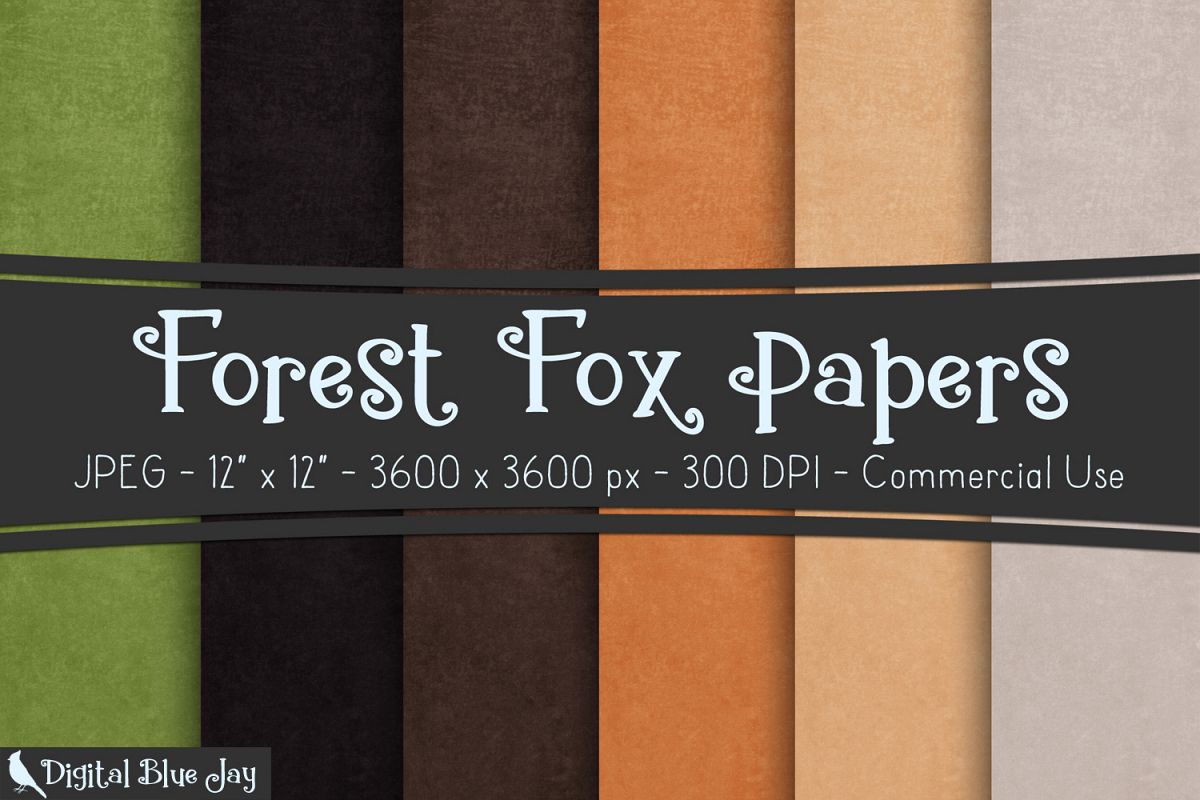 Digital Paper Textured Backgrounds - Forest Fox example image 1