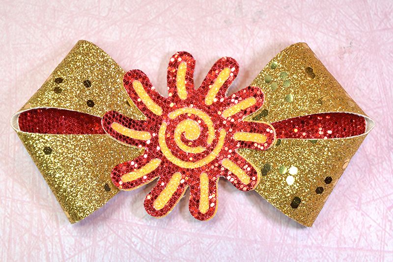 Hair bow template SVG, DIY leather bow template example image 1