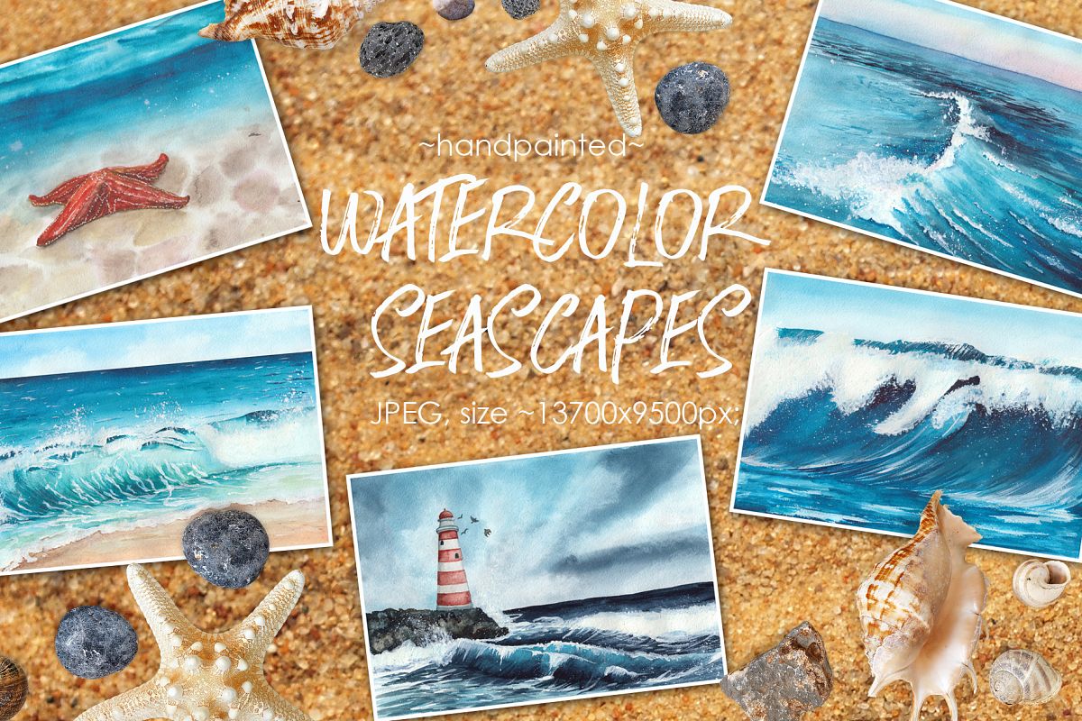 Watercolor seascapes example image 1