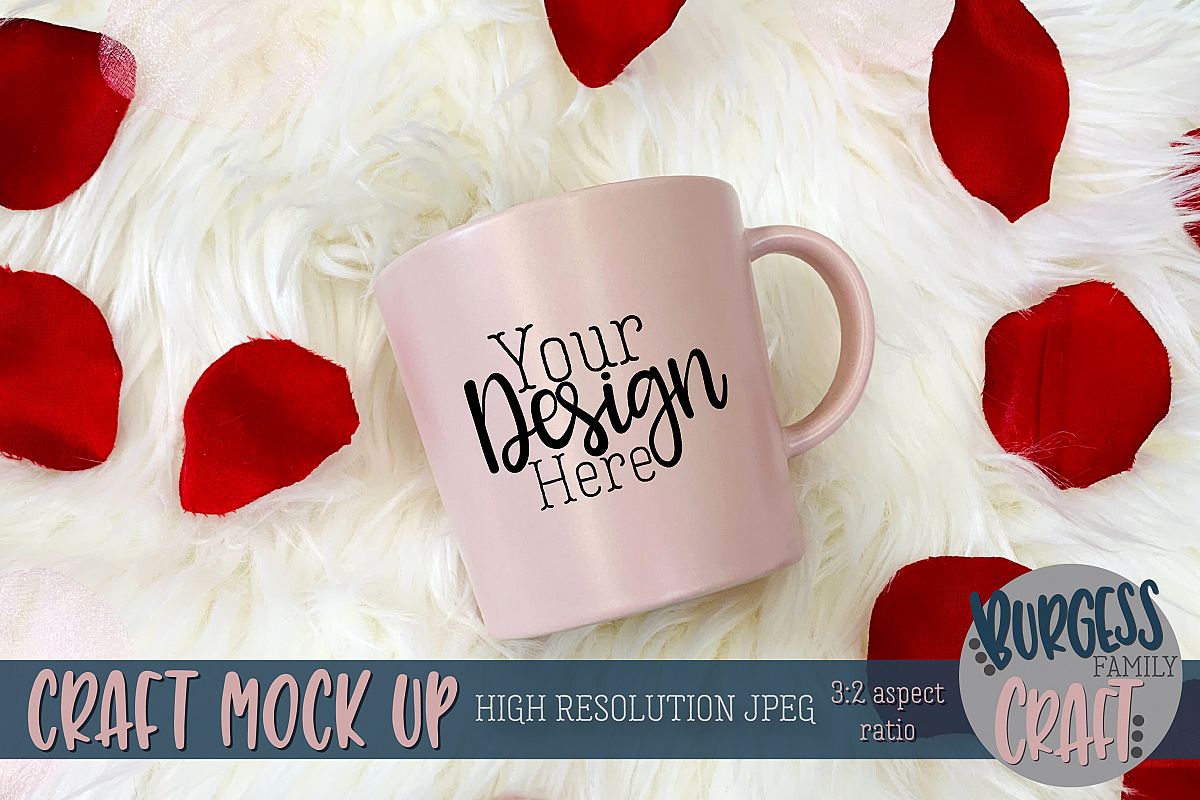 Valentine pink mug Craft mock up example image 1