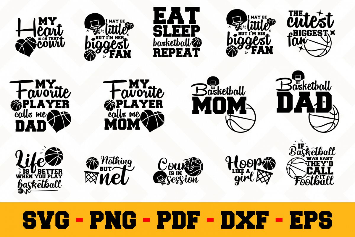 Basketball 14 Designs Pack | Basketball SVG Bundle example image 1
